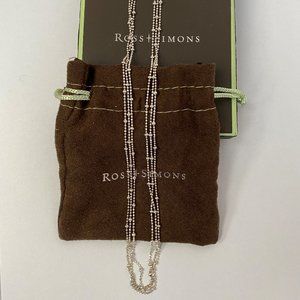 Ross-Simons SS 3 Strand Beaded Chain Necklace